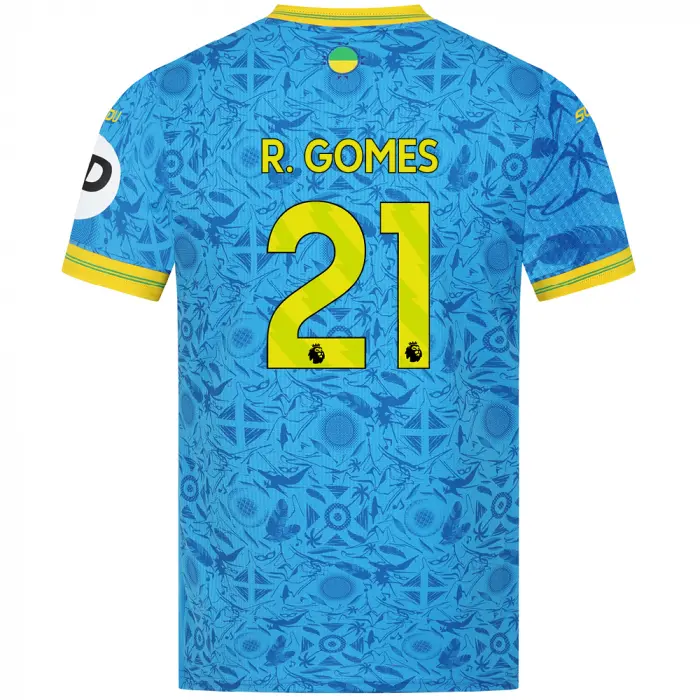 Wolves Kits Shop | Official 2025-26 Wolves Pro Third Shirt – Adult R. GOMES 21 Wolverhampton Wanderers Apparel